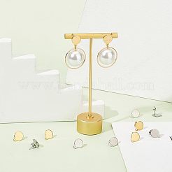 304ステンレススチールスタッドピアス金具  耳ナッツ  フラットラウンド  ミックスカラー  スタッドピアスのパーツ：40個/箱  イヤーナット：40個/箱&nbsp;STAS-UN0015-28
