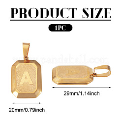 1шт. прямоугольник из нержавеющей стали с подвесками в виде букв&nbsp;NJEW-TA0001-22A