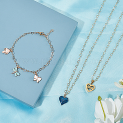 15.9~16.4-футовые латунные цепочки с сердечками&nbsp;DIY-CA0002-22