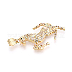 Латунные микропаве прозрачные подвески с фианитом&nbsp;KK-T080-03G