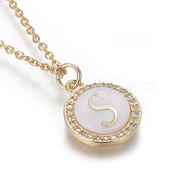 Colliers pendentif initiale en laiton&nbsp;NJEW-I230-24G-S