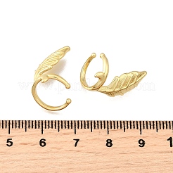 Серьги-каффы из латуни в форме листа EJEW-F369-01G