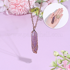 1 pendentif en améthyste naturelle en forme de balle&nbsp;NJEW-PA0001-01B