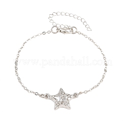 Legierung Micro Pave klare Zirkonia Gliederarmbänder für Frauen&nbsp;AL-CBA3C8B-04P