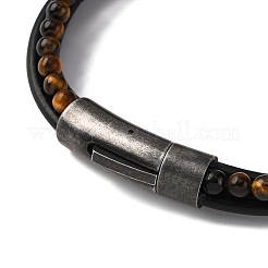 Плетеный кожаный многожильных браслеты BJEW-B096-16B-01