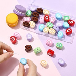 35 Stück 7 Farben undurchsichtige Acryl-Lebensmittel-Imitat-Perlen&nbsp;OACR-CJ0002-72