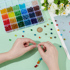 600шт 24 цвета стеклянные бусины EGLA-PH0001-90