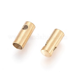 イオンプレーティング（IP）304ステンレススチールコードエンド  エンドキャップ  コラム  ゴールドカラー  7.5x3mm  穴：1.5mm  内径：2.5mm&nbsp;STAS-F232-01D-G