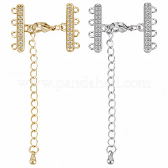 4 Set 2 Farben Messing Micro Pave Zirkonia Kettenverlängerung&nbsp;ZIRC-BBC0003-66