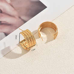 Многослойные серьги-гвоздики из нержавеющей стали в форме буквы С SF9369