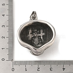 304ステンレスペンダント  虎のチャーム  アンティークシルバー  34.5x31.5x12.5mm  穴：9x4.5mm&nbsp;STAS-U001-10AS