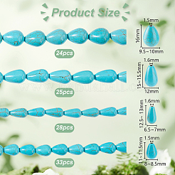 110 Stück 4 Stile synthetische türkise Perlen&nbsp;G-GA0001-74B