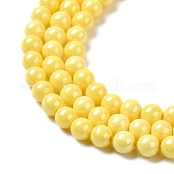 キュービックジルコニア模造パールビーズ連売り  ラウンド  きいろ  3mm  穴：0.7mm  約114~117個/連  14.80''~14.96''（37.6~38センチメートル）&nbsp;ZIRC-P109-03A-04