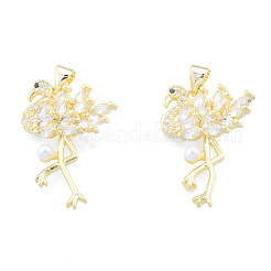 Pendentifs avec zircon cubiques à micro-pavés en laiton&nbsp;ZIRC-N039-272A