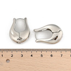 Латунь обруч серьги для женщин EJEW-U041-05P