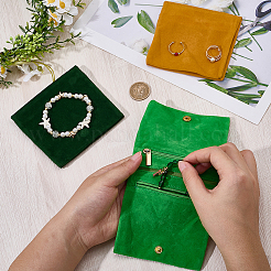 3 Stück 3 Farben faltbare Samt-Aufbewahrungstaschen für Schmuck für Ohrringe&nbsp;ABAG-CN0001-69A