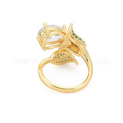 Открытое кольцо-кафф с кристаллами и стразами цветок жизни с кубическим цирконием RJEW-S049-019G