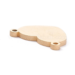 PVD真空メッキ304ステンレスペンダント  ハート  ゴールドカラー  10x13x1mm  穴：1mm&nbsp;STAS-A053-07G