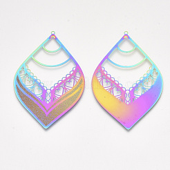 Ионное покрытие(ip) 304 нержавеющая сталь филигранные большие подвески&nbsp;STAS-S108-39