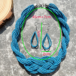 Многослойные ожерелья и серьги-капли в стиле бохо из стеклянных бусинок&nbsp;WGC6644-02