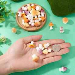 30 шт. 6 стиля серии грибов смоляные украшения для витрины&nbsp;DJEW-TA0001-21