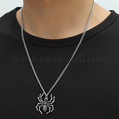 Colliers avec pendentif en alliage de style gothique araignée d'Halloween pour hommes&nbsp;FS-WG396AF-02