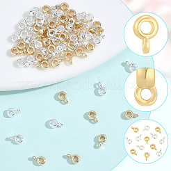 真鍮チューブベイル2色80個  ループベイル  カドミウムフリー＆鉛フリー  バレル  ミックスカラー  6x3.8x3mm  穴：1.2mm  40個/カラー&nbsp;KK-BBC0028-48