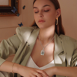 Ожерелье из латунной цепи с цепочкой из латунного кабеля&nbsp;SJEW-BC00001