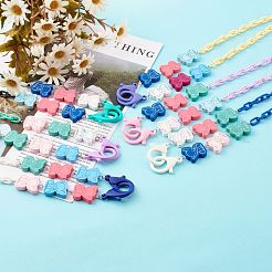 Бусы из натурального окрашенного дерева с принтом слона NJEW-JN03527