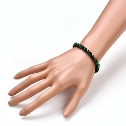 Braccialetti elasticizzati con perline rotonde in occhio di tigre naturale tinti e riscaldati&nbsp;BJEW-JB06654-01