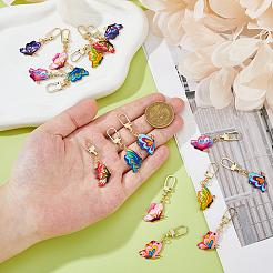 16 шт. 8-цветные литые язычки для застежки-молнии&nbsp;HJEW-DC00091