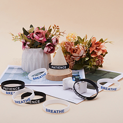 32шт 2 цвета слова силиконовый шнур браслеты набор браслет BJEW-GF0001-17