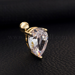 Tropfenförmige Bauchnabelpiercings aus 316L chirurgischem Edelstahl mit Pavé-Zirkonia-Fassung&nbsp;FS-WG221AF-02