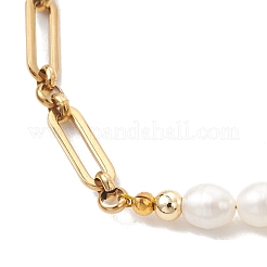 Braccialetti a maglie con perle d'acqua dolce naturali coltivate&nbsp;BJEW-JB13511-01