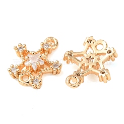 Ciondoli connettore in ottone con pavé di zirconi cubici trasparenti&nbsp;CU-CBAEC99-08G