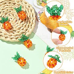 Подвески из нейлоновой проволоки и стеклянных бусин ручной работы&nbsp;PALLOY-CJ00107