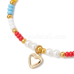 Регулируемые плетеные браслеты из круглых стеклянных бусин BJEW-MZ00187-01