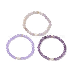 Braccialetti elastici da donna con pietre preziose naturali miste e perle d'acqua dolce coltivate&nbsp;BJEW-JB13205-01