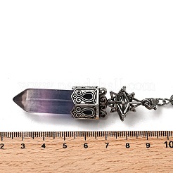 Natürliche Fluorit facettierte Kugel spitze Wünschelrutenpendel&nbsp;G-B149-14AS-03