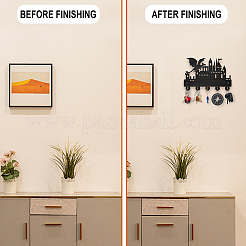 Настенные вешалки из дерева и железа HJEW-WH0055-110