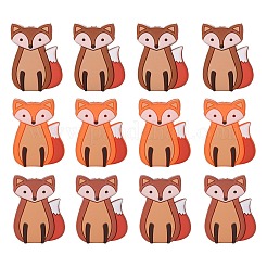 12 шт. 3-х цветные силиконовые бусины в виде мультяшной лисы JX716A