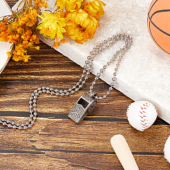 1 шт. ожерелье из сплава со свистком&nbsp;NJEW-CN0001-07