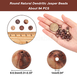 Круглые натуральные дендритные нити из бисера яшмы G-AR0002-87