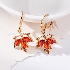 Латунные микропроволочные кубические серьги с цирконием EJEW-K300-42G