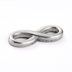 変色しない304ステンレススチールリンクコネクター  無限大  ステンレス鋼色  8x21x3mm  穴：7mm&nbsp;STAS-B005-08P