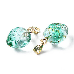 Двухцветные прозрачные стеклянные подвески GLAA-N035-014-G06