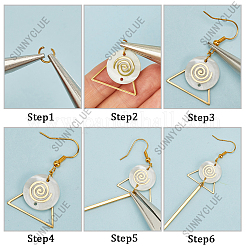 Набор для самостоятельного изготовления подвесных сережек из натуральных ракушек DIY-SC0025-15