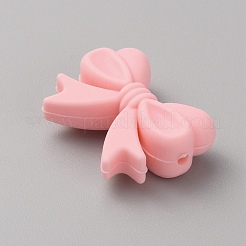 Силиконовые бусины с бантиком&nbsp;SIL-WH0010-24