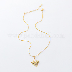 3 шт. винтажное французское ожерелье из нержавеющей стали с имитацией жемчуга и подвеской-веером для женщин FO5393