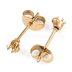 Плоская круглая фурнитура для сережек-гвоздиков из нержавеющей стали 304 STAS-D389-04A-G